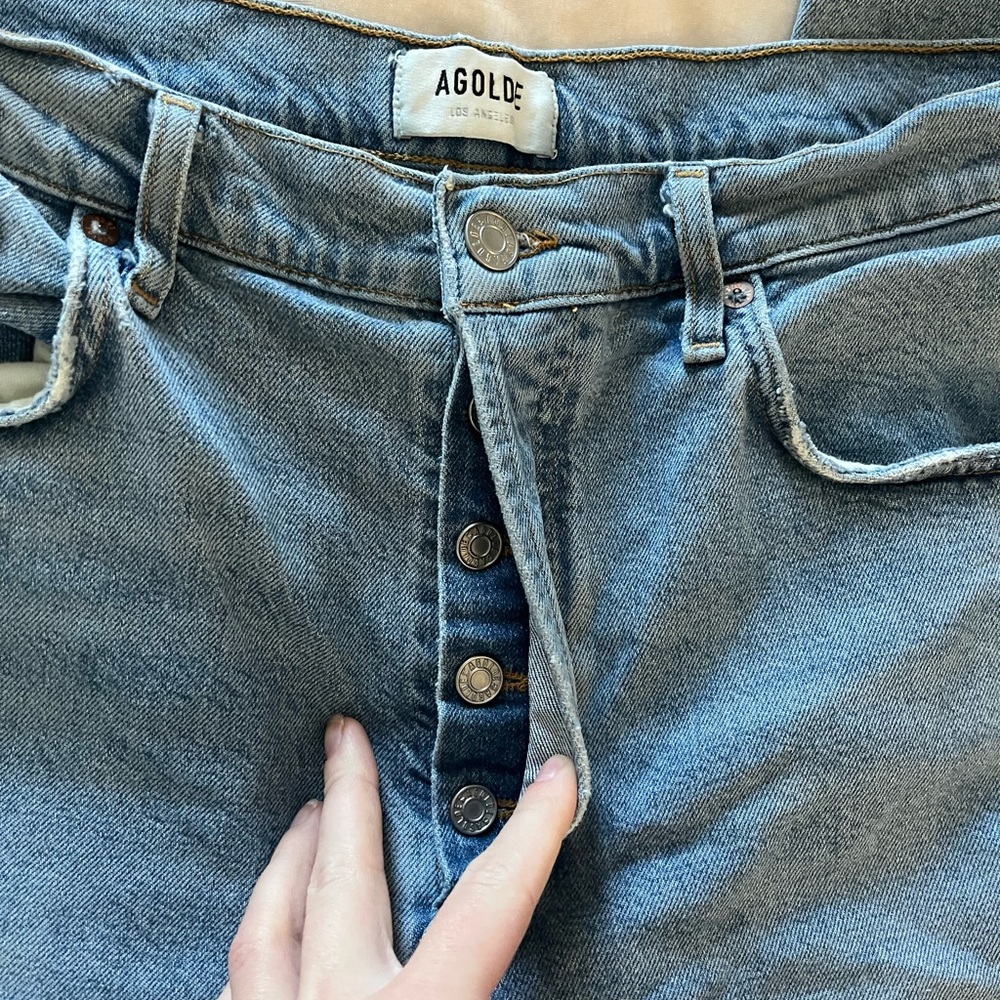 Agolde High Rise Riley Straight Jeans - Picture 9 of 16